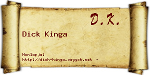 Dick Kinga névjegykártya