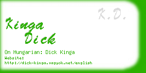 kinga dick business card